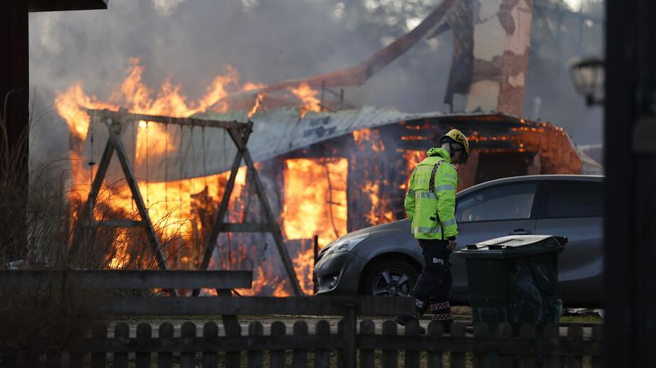 Villabrand i Herrljunga kommun under natten till måndagen. 