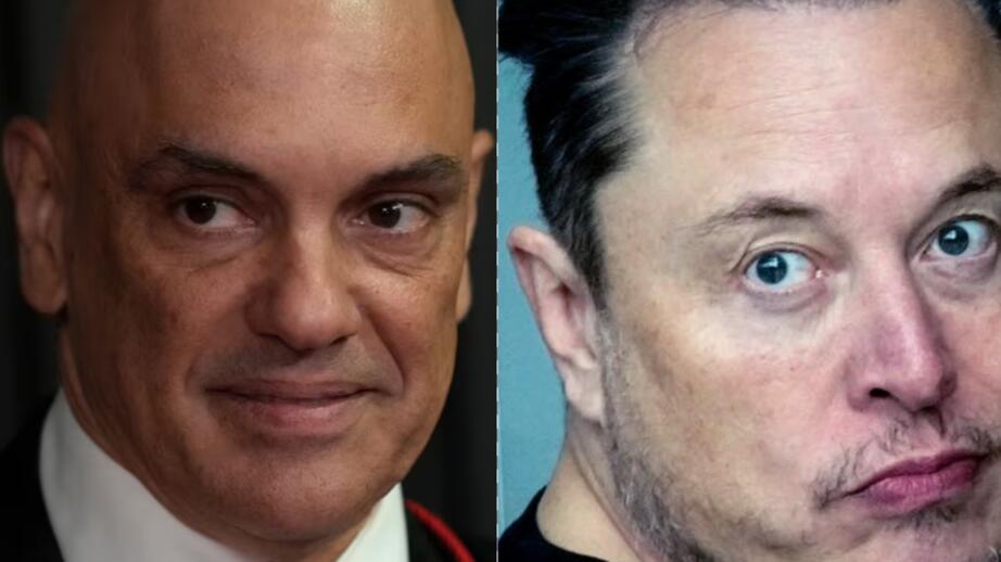 Domaren Alexandre de Moraes och X-ägaren Elon Musk.