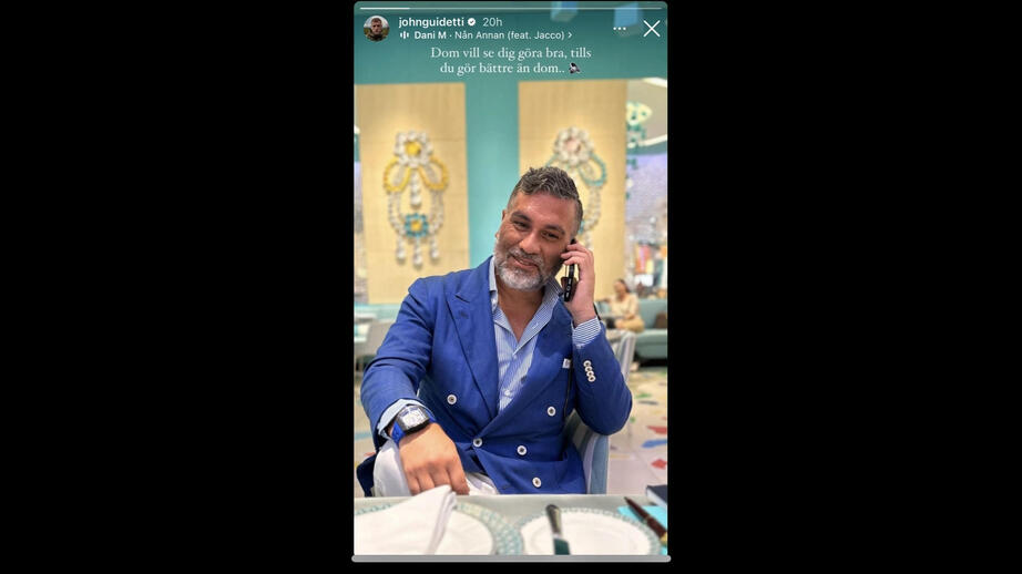 John Guidettis Instagram: ”De vill se dig göra bra, tills du gör bättre än dem…”
