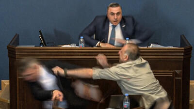 Georgia Foreign Agent Law. Foto: Georgian Parliament via AP