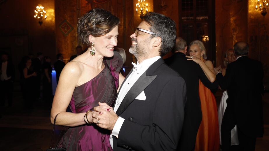 Anna Kinberg Batra och David Batra på Nobelbanketten.