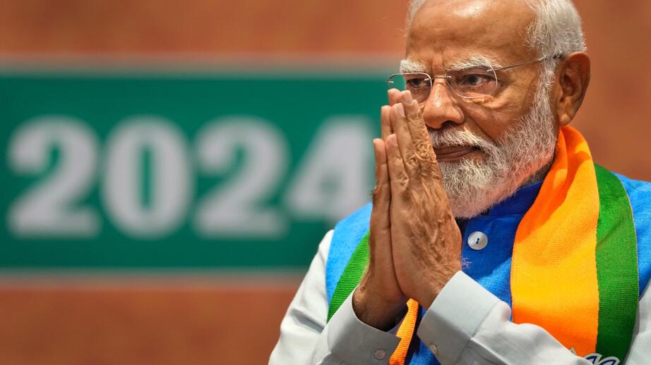 Ledaren för Indiens största parti, BPJ, Narendra Modi.