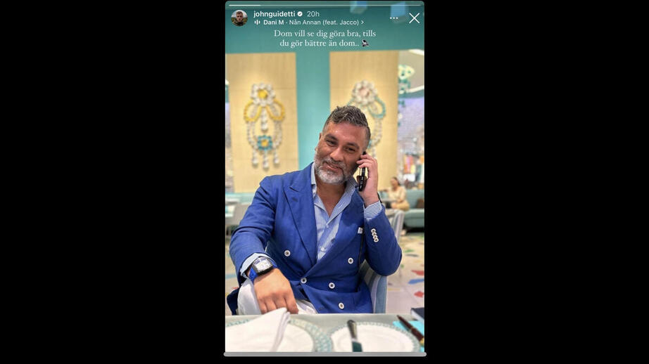 John Guidettis Instagram: ”De vill se dig göra bra, tills du gör bättre än dem…”