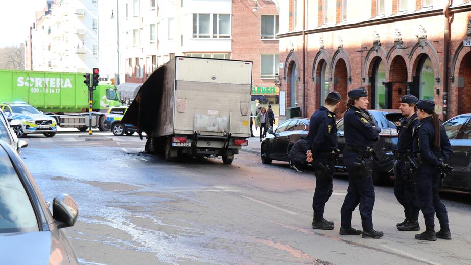 Berörda delen av Linnégatan är avspärrad.