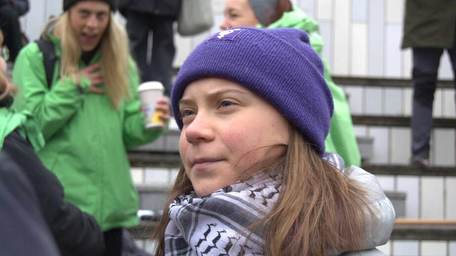 Greta Thunberg, 21, på en klimatdemonstration i Stockholm.