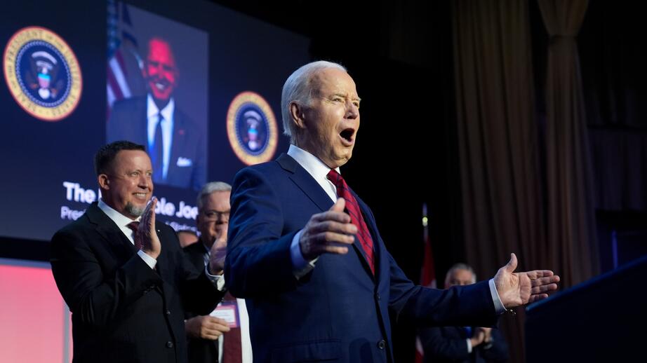 Joe Biden under ett tal den 24 april.