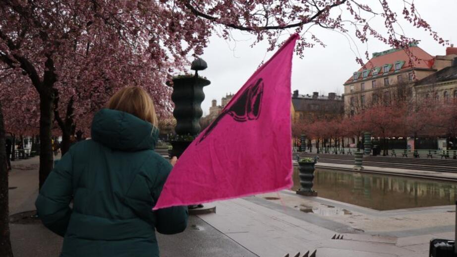 Timglaset är ett av Extincion rebellions vanligaste symboler. Den väcker både sympati och ilska.