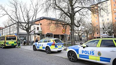 POLISINSATS GUBBÄNGEN. Foto: FREDRIK SANDBERG  /TT 