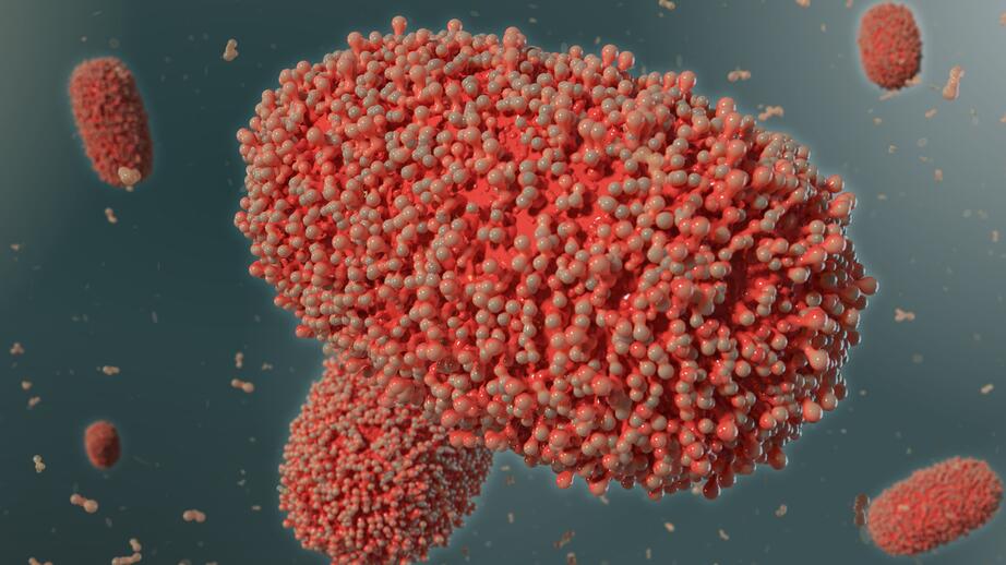 3D-illustration av apkoppsvirus.