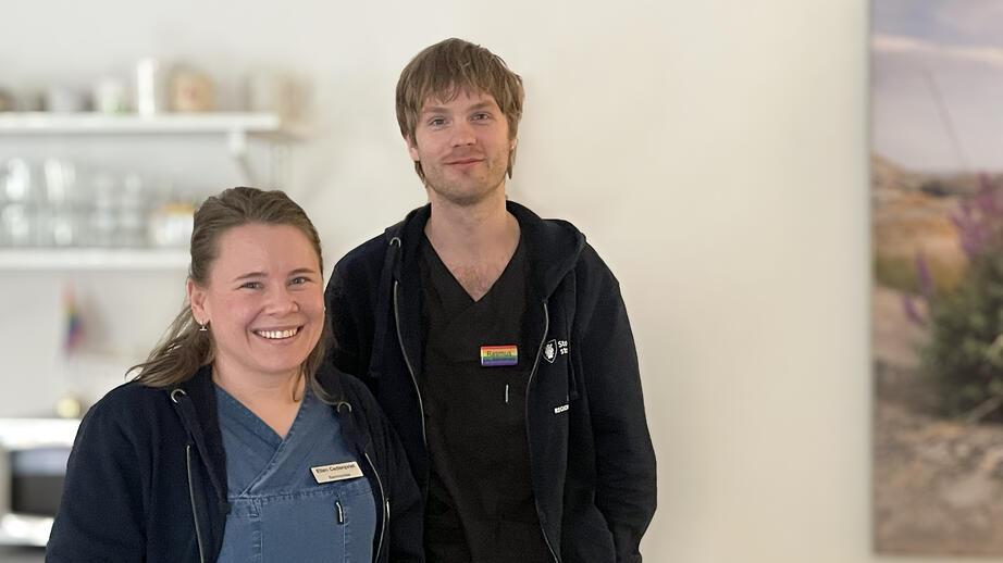 Ellen Cederqvist och Rasmus Degerskär är barnmorskor på UMO.