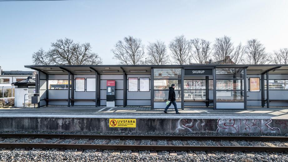 Järnvägsstationen i Skurup. 