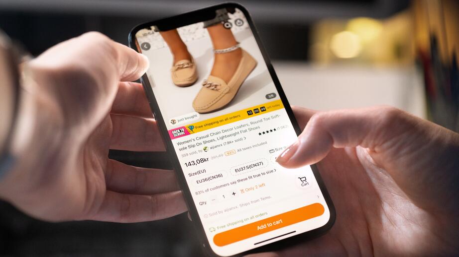 Temu säljer varor på sin webbsida och i sin mobilapp.