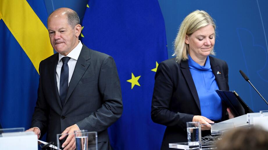 Det är inte första gången Olaf Scholz besöker Sverige, här syns han med dåvarande statsminister Magdalena Andersson vid ett besök år 2022.