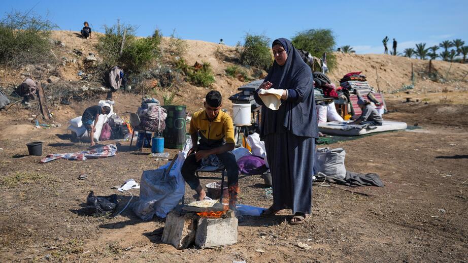 Palestinier på flykt i Gaza.
