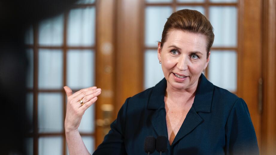Statsminister Mette Frederiksen under gårdagens presskonferens.
