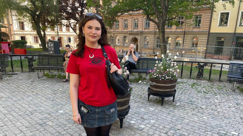 Märtha, 18, tycker det är jättetrevligt att handla second hand.