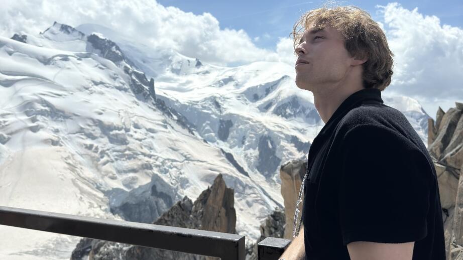 William Öhman efter en bergsbestigning.