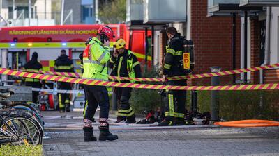FEM TILL SJUKHUS EFTER LÄGENHETSBRAND HELSINGBORG. Foto:  / TT