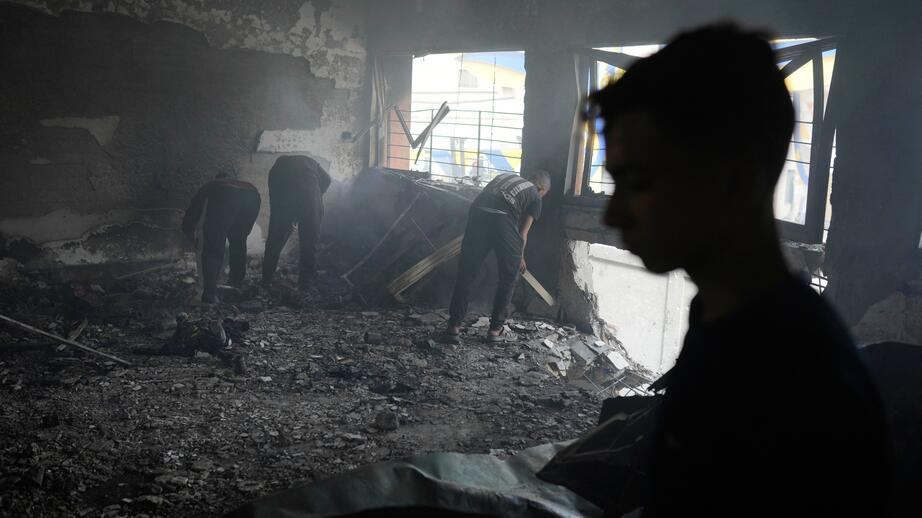 Morgonens attack mot en skola i Gaza. 