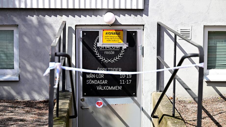 Frisörsalongen där morden inträffade. 