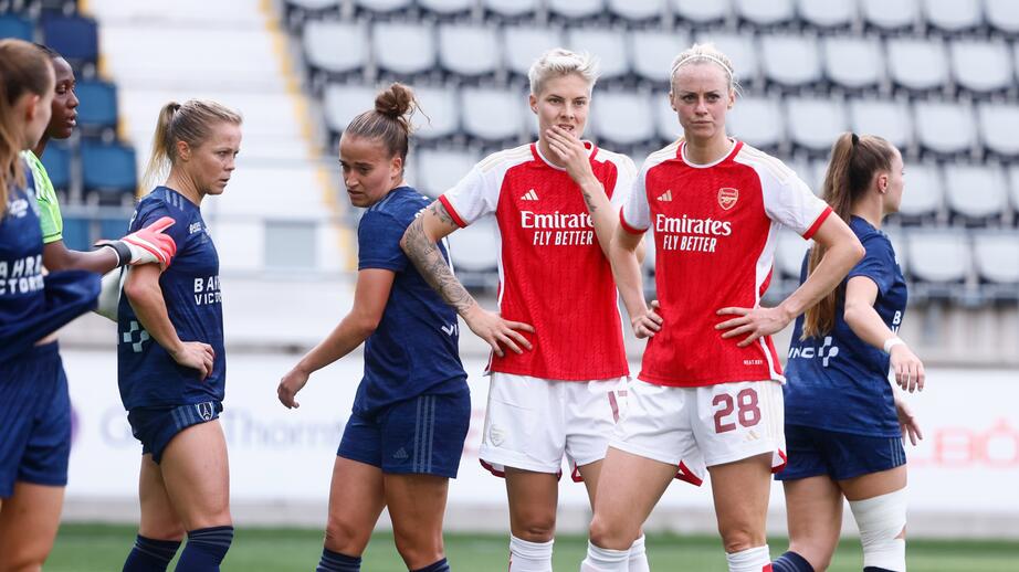 Lina Hurtig, vänster, och Amanda Ilestedt, höger, lämnar Arsenal efter säsongen. Arkivbild.