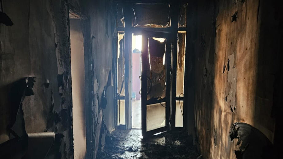 Bild tagen från en bombad kontorslokal i Kiev.