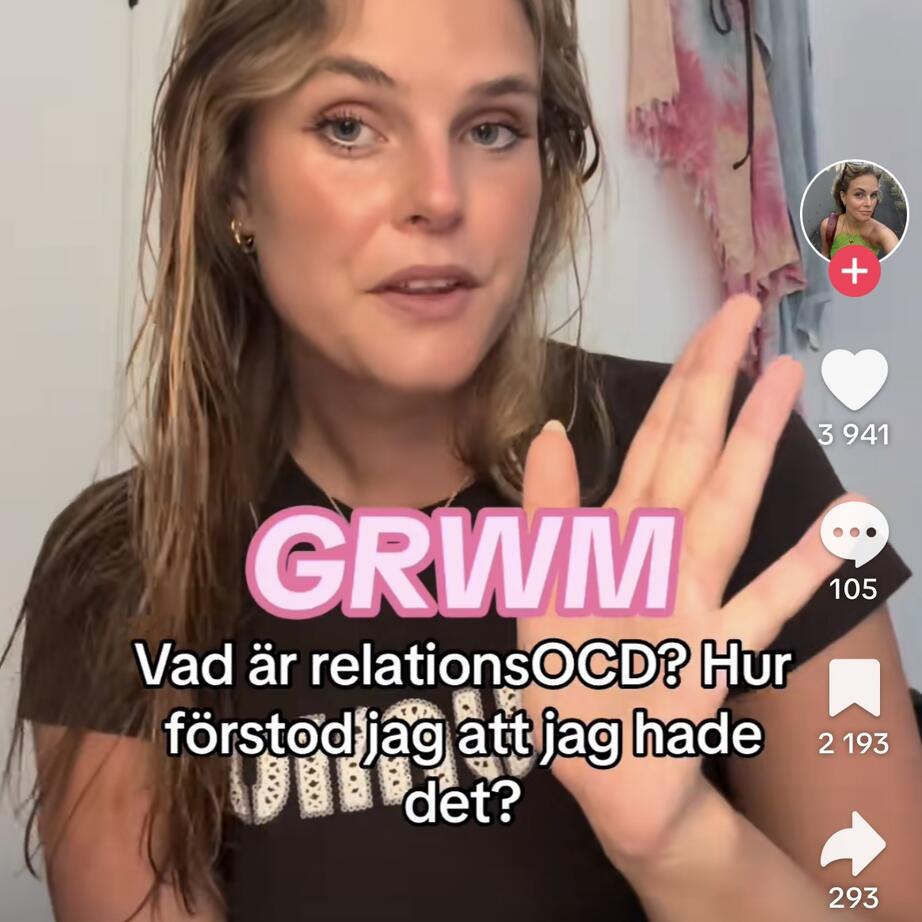 Genom sitt Tiktok-konto sprider Ellen kunskap om relations-OCD. 