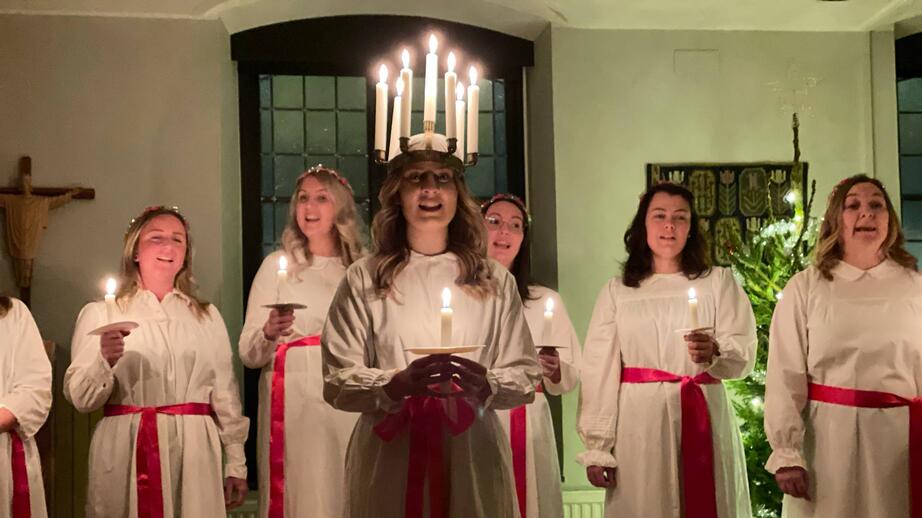 Mathilda var Lucia i Östra Karups kyrka 2024.