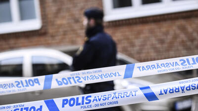 polisavspärrning. Foto: Johan Nilsson/TT